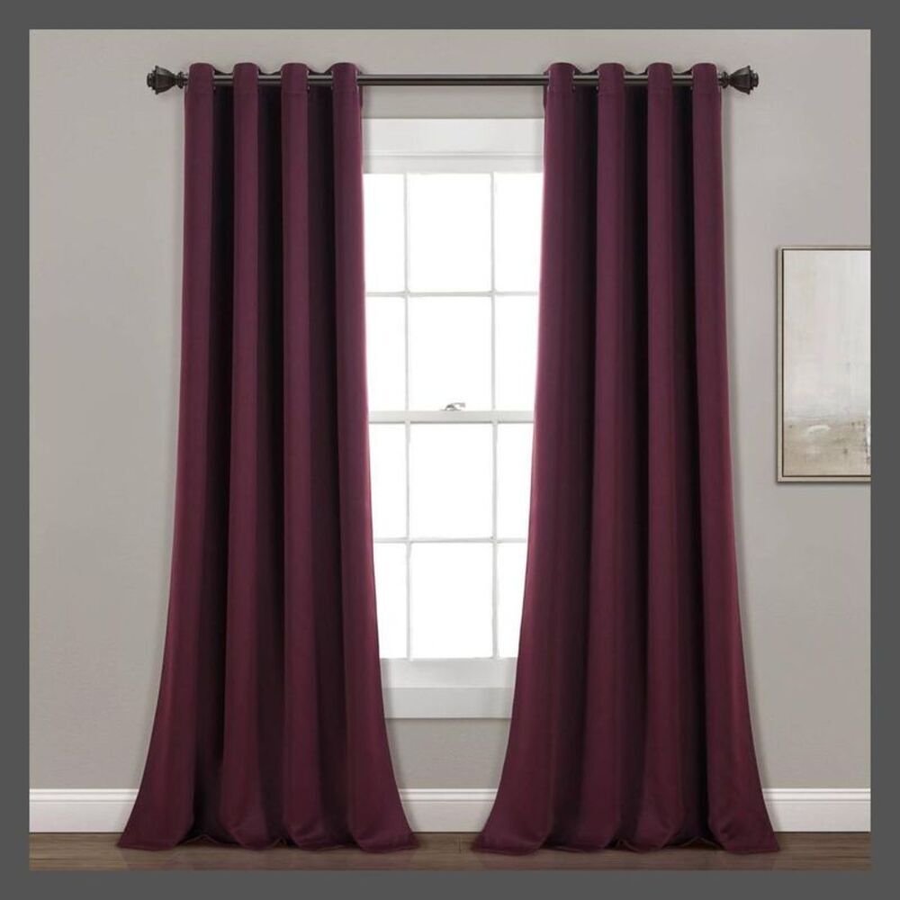 Open Box - Lush Decor - Set of 2 (84"x52") Insulated Grommet Bl Purple